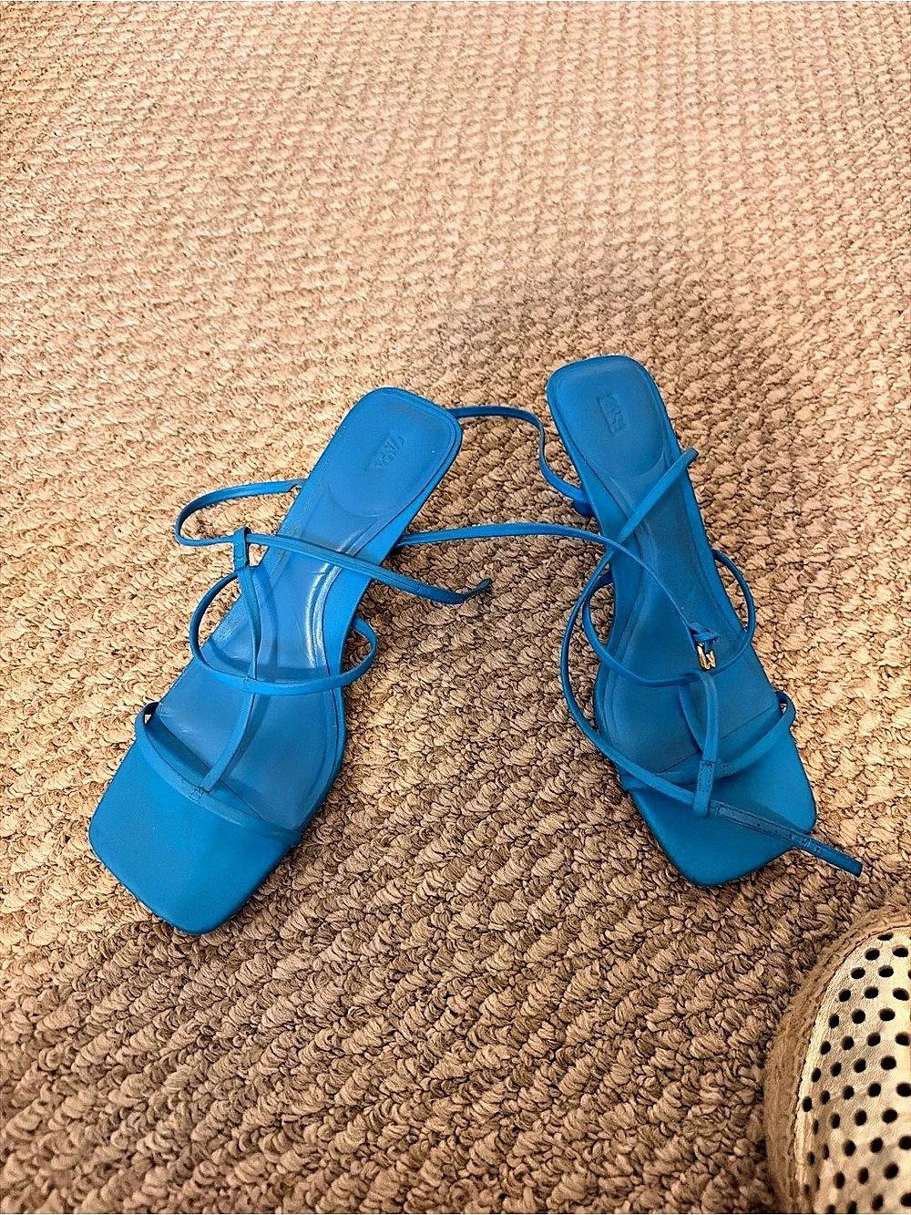 Zara Blue Strappy Heeled Sandals